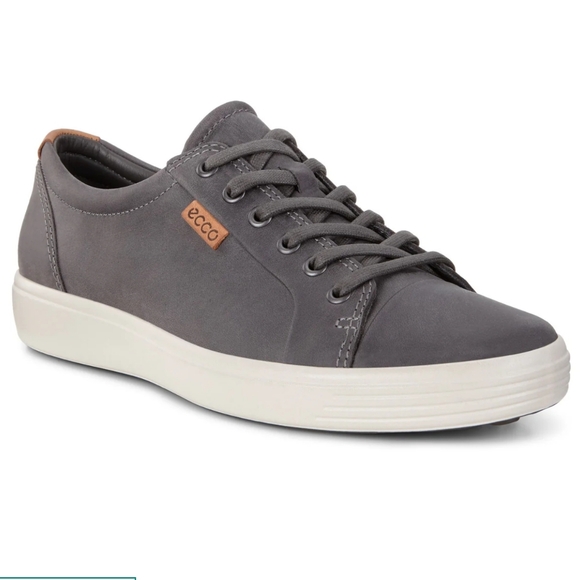 Ecco Other - ECCO Leather Men's Soft 7 titanium gray sneakers size 12